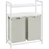 Image de Chariot à linge 2 paniers noir, Blanc / 92 L