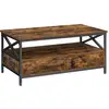 Image de Table basse design X, Marron Rustique + Noir