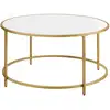 Image de Table basse ronde blanc doré