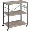Image de Étagère de cuisine sur roulettes, Grège Chiné + Noir / 80L cm