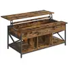 Image de Table basse avec plateau relevable gris anthracite noir, Marron Rustique + Noir
