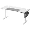 Image de Bureau assis debout réglable, Blanc Pur + Gris Tourterelle