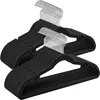 Image de SONGMICS Cintres en Velours, Lot de 50, Antiglisse, avec Encoches, Barre pour Pantalons, Crochet Pivotant à 360°, Gain de Place, Épaisseur 0,6 cm, Longueur de 43 cm, Noir Classique CRF029B05 en occasion ou reconditionné