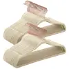 Image de Cintres en velours antiglisse, Beige Sable + Or Rose / 50