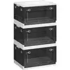 Image de 3 boîtes de rangement pliables, 68L (Lot de 3) / Blanc Nuage + Gris Ardoise