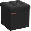 Image de Banc de rangement pliable 30 cm, Noir Pur