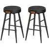 Image de EKHO Collection 2 tabouret de bar haut, Noir d'encre / Lot de 2 / 49,5 x 49,5 x 63 cm (P x L x H)