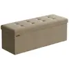 Image de Banc de Rangement Pliable, Taupe Clair / 38 x 110 x 38 cm