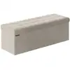 Image de Banc de rangement en velours avec 2 boîtes, Blanc Crème / 38 x 110 x 38 cm