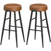 Image de EKHO Collection - 2 tabouret de bar haut, Marron Caramel / 51,6 x 51,6 x 76,2 cm (P x L x H)