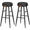 Image de EKHO Collection - 2 tabouret de bar haut, Noir d'encre / 51,6 x 51,6 x 76,2 cm (P x L x H)