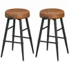 Image de EKHO Collection - 2 tabouret de bar haut, Marron Caramel / 49,5 x 49,5 x 63 cm (P x L x H)
