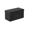 Image de Banc de rangement en velours avec 2 boîtes, Noir D'encre / 76L cm