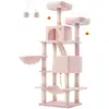 Image de Arbre à chat multi-niveaux d'hautuer 168 cm, Rose Bonbon