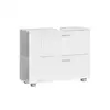 Image de Meuble sous lavabo 2 tiroirs avec rangement ouvert blanc nuage