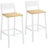 Image de 2 Tabourets ajourés industriel, Beige Chêne + Blanc