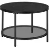 Image de Table basse style moderne blanc marbré et doré métallique, Noir Marbré + Noir D'encre /  65 x 65 x 46 cm