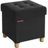 Image de Pouf avec rangement pliable, Noir