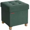Image de Pouf avec rangement pliable, Vert Rétro / 38P x 38l x 40H cm