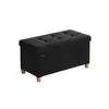 Image de Pouf repose-pieds pliable, Noir
