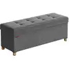 Image de Pouf avec rangement pliable, Gris Foncé / 38P x 110L x 40H cm