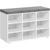 Image de Banc à chaussures 9 compartiments, Blanc Classique / 9 Compartiments(30,3P x 78,5L cm)
