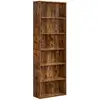 Image de Bibliothèque ouvert avec étagère sur 6 niveaux, Marron Rustique / 6 Niveaux (60L x 178,5H cm)