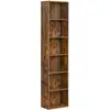 Image de Bibliothèque ouvert avec étagère sur 6 niveaux, Marron Rustique / 6 Niveaux (40L x 178,5H cm)