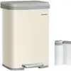 Image de Poubelle de cuisine 50L, Beige Sable + Gris Tourterelle