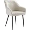 Image de Chaise de salle à manger confort, Beige Cappuccino + Noir d'Encre / Lot de 1