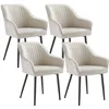 Image de Chaise de salle à manger confort, Beige Cappuccino + Noir d'Encre / Lot de 4