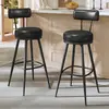 Image de EKHO Collection - Tabourets de bar design en PU (Lot de 2&4), Noir D'encre / 57P x 57L x 101H cm / 2