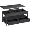 Image de Table basse avec plateau relevable, Gris Anthracite + Noir D’encre / 100L x (48-63) H cm