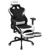 Image de Fauteuil gamer avec repose-pieds, Noir et Blanc