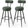 Image de EKHO Collection - Tabourets de bar design en PU (Lot de 2&4), Vert Forêt / 57P x 57L x 101H cm / 2