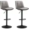 Image de Tabourets de bar design avec siège pivotant à hauteur réglable, Gris Tourterelle / 2 / PU