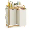 Image de Panier à linge en bambou, Blanc Crème / 100 L (2 Compartments)
