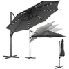 Image de Parasol de jardin 300 cm avec 28 LED solaires, Gris