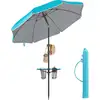 Image de Parasol inclinaison de 30° des 2 côtés (UPF 50+), Bleu / 200cm