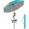 Image de Parasol inclinaison de 30° des 2 côtés (UPF 50+), Bleu / 160cm