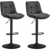 Image de Tabourets de bar design avec siège pivotant à hauteur réglable, Gris Ardoise / 2 / Flanelle