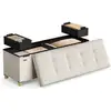 Image de Banc de rangement en velours, Beige Cappuccino