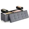 Image de Banc de rangement en velours, Gris Ardoise
