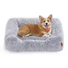 Image de Panier pour chien avec bords surélevés et housse lavable en gris, L 91 x l 68 x H 18 cm