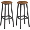 Image de Tabourets de bar élégants en métal pour cuisine et salon, Marron Rustique + Noir