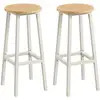 Image de Tabourets de bar élégants en métal pour cuisine et salon, Doré chêne, blanc