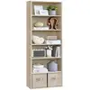 Image de Bibliothèque ouvert avec étagère sur 6 niveaux, Beige Naturel / 6 Niveaux (60L x 178,5H cm)