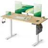 Image de Bureau électrique assis-debout réglable en 4 hauteurs mémorisables, Doré Chêne / 60P x 140L x (72-120)H cm