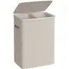 Image de Panier à linge pratique avec compartiments et couvercle pour salle de bain, Beige Cappuccino / 170L