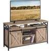 Image de Meuble tv pour téléviseur jusqu’à 65 pouces cadre en métal, Marron Camel + Noir Simple